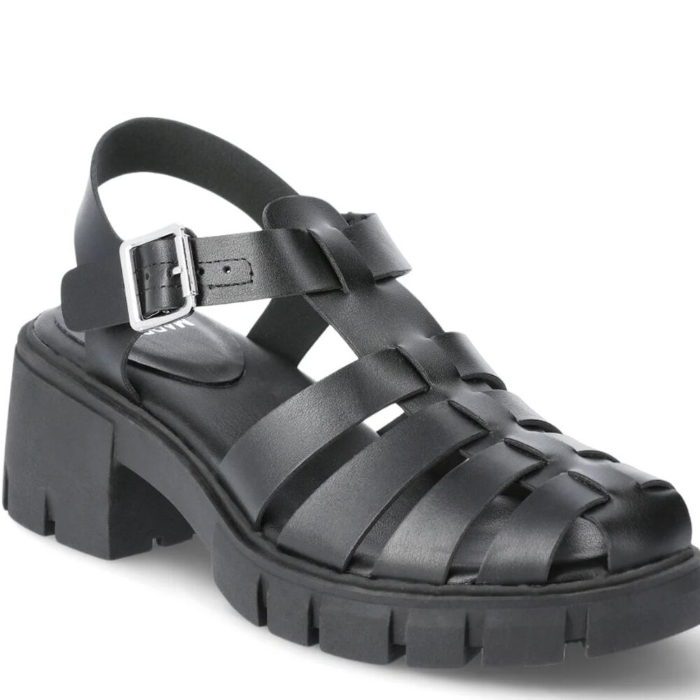 NWT Size 10 (M) Madden NYC Women's Fisherman Block Heel Sandals – Black